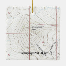 Uncompahgre Peak Colorado Fourteener Keramikornament