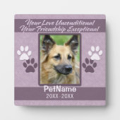 Unconditional Love Dog Pet Sympathy Custom Fotoplatte (Vorderseite)