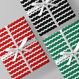 Unconventional Chic Black, Red & Green Christmas Geschenkpapier Set