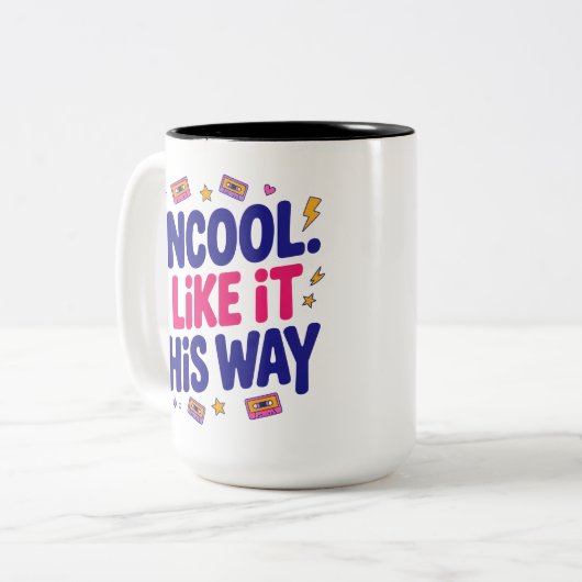 Uncool and Proud Zweifarbige Tasse (Vorderseite Links)