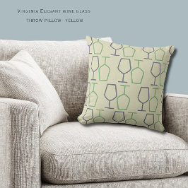 Uncork & Relax | Virginia Wine Lover Yellow Kissen