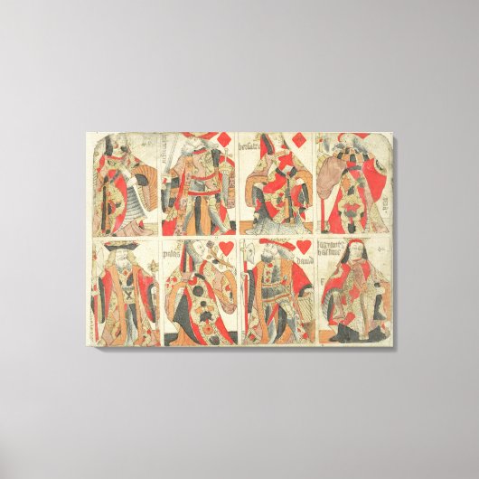 Uncut Playing Cards, Ende des 18. Jahrhunderts Leinwanddruck (Vorderseite)