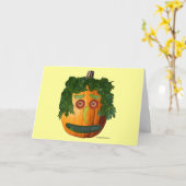 Uncut Pumpkin Face Greeting Card Karte (Gelbe Blume)