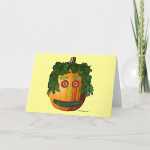 Uncut Pumpkin Face Greeting Card Karte