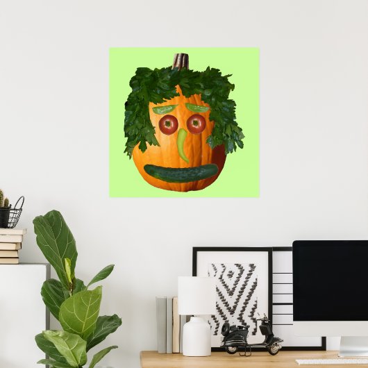 Uncut Pumpkin Face Poster (Heimbüro)