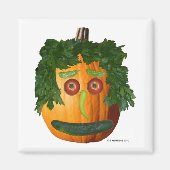 Uncut Pumpkin Face Square Magnet (Vorne)