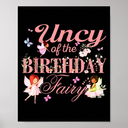 Uncy Of The Birthday Fairy Little Girl Magical Fam Poster (Vorne)