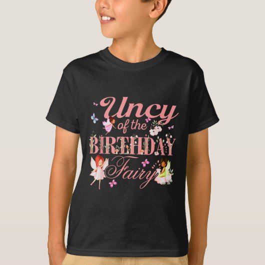 Uncy Of The Birthday Fairy Little Girl Magical Fam T-Shirt (Vorderseite)