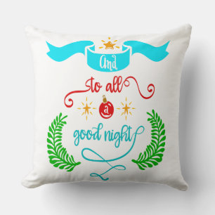 Und allen eine gute Nacht Weihnachten, Typografie, Kissen