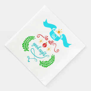 Und allen eine gute Nacht Weihnachten, Typografie, Serviette