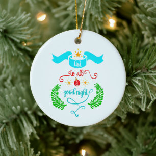 Und allen eine gute Nacht Weihnachtstypografie Keramik Ornament