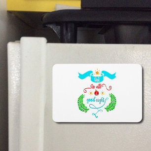 Und allen eine gute Nacht Weihnachtszitat Flexibel Magnet