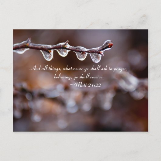 Und alles, was auch immer ihr im Gebet frage, Postkarte (Vorderseite)