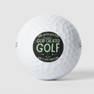 Und am 8. Tag erschuf Gott den Golf Funny Bible Ve Golfball