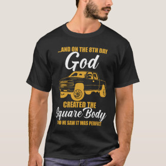 und am vintageth Tag erschuf Gott den quadratische T-Shirt
