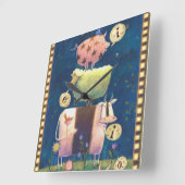 Und auf diesem Bauernhof Quadratische Wanduhr (Winkel)