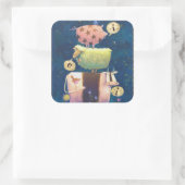 Und auf diesem Bauernhof Quadratischer Aufkleber (Tasche)