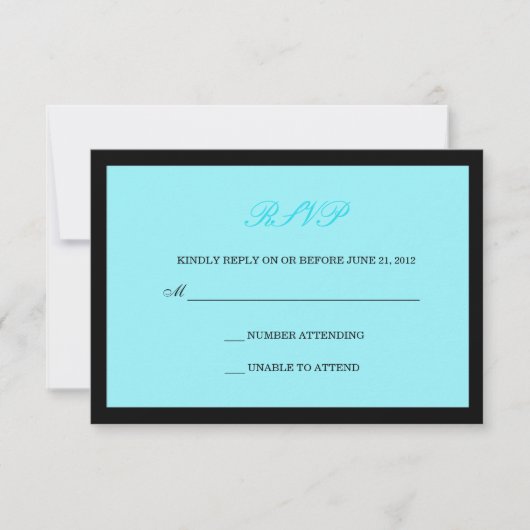 und Black Wedding RSVP Karte (Vorderseite)