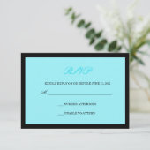 und Black Wedding RSVP Karte (Stehend Vorderseite)