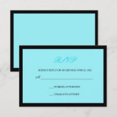 und Black Wedding RSVP Karte (Vorne/Hinten)