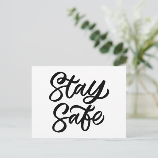 Und Bleibe sicher Postkarte (Stehend Vorderseite)