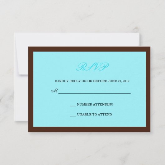und Brown Wedding RSVP Karte (Vorderseite)