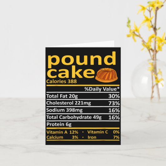 Und Cake Nutrition Food Thanksgiving Costume Chris Karte (Gelbe Blume)