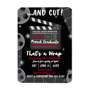 Und Cut That's a Wrap Abschlussfeier Schwarze Einl Magnet