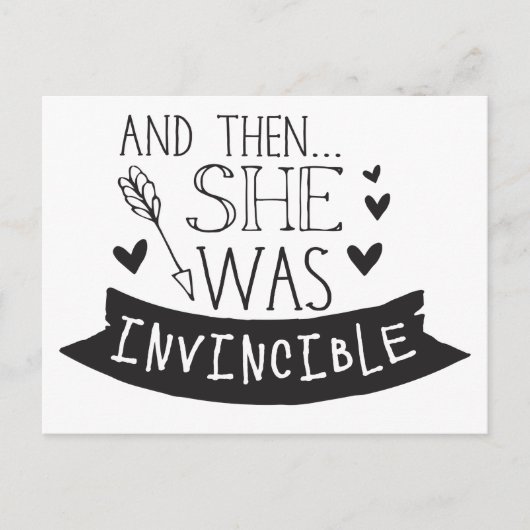 und dann war sie unbesiegbar postkarte (Vorderseite)