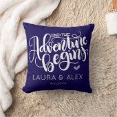 Und das Abenteuer beginnt - Datum personalisierte  Kissen (Decke)