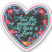 Und das Beste ist die Liebe Inspirivity hübsch Aufkleber (Vorderseite)