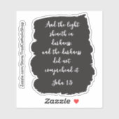 Und das Licht strahlt im Dunkelheitenegspel Johann Aufkleber (Blatt)