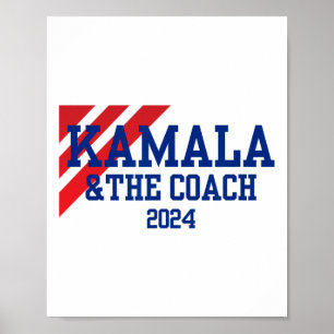 Und der Coach 2024 Kamala Harris Tim Walz Poster