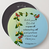 Und der Frieden Gottes, der den Bibelvers übertrif Button (Vorne & Hinten)