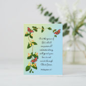 Und der Frieden Gottes, der den Bibelvers übertrif Postkarte (Stehend Vorderseite)