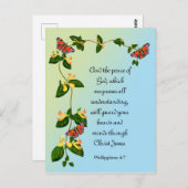 Und der Frieden Gottes, der den Bibelvers übertrif Postkarte (Vorne/Hinten)