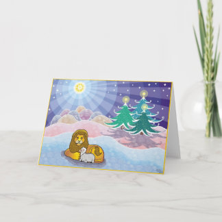 Und der Löwe soll sich mit dem Lamm hinlegen Feiertagskarte