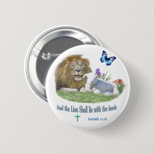 Und der Löwe wird beim Lamm liegen Button (Vorne & Hinten)