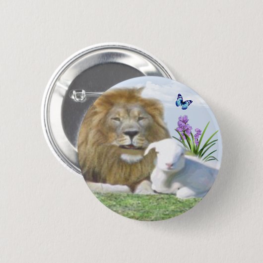 Und der Löwe wird beim Lamm liegen Button (Vorne & Hinten)