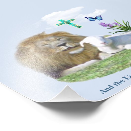 Und der Löwe wird beim Lamm liegen Fotodruck (Ecke)