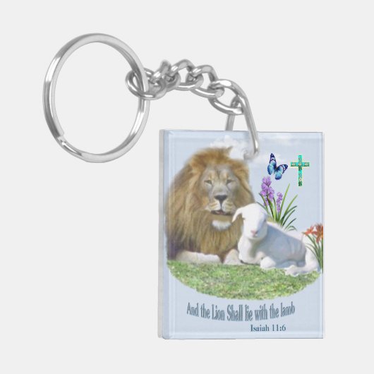 Und der Löwe wird beim Lamm liegen Schlüsselanhänger (Vorderseite links)