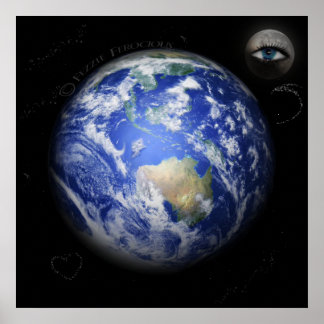 ... Und der Mond beobachtet die Erde. Poster