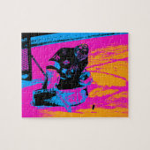 Und der Puck hält hier an! - Eishockey Goalie Puzzle (Horizontal)