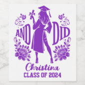 UND DID Urban Female Silhouette Trendy Abschluss Weinetikett (Einzelnes Label)