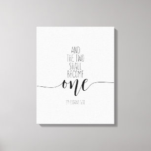 Und die beiden werden eins, die Ephesianer 5:31 Leinwanddruck