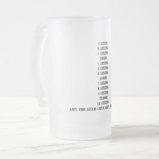 Und die Bier-Götter sagten "gerade 1 mehr" Stein Mattglas Bierglas (Vorderseite Links)