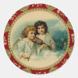 Und die Engel singen - Feiertag Runder Aufkleber