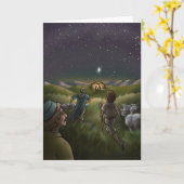 Und die Hirten kamen, um Jesus zu sehen. Karte (Gelbe Blume)