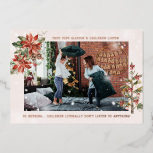 Und die Kinder hören zu   Funny Christmas Foto Car Folien Feiertagskarte