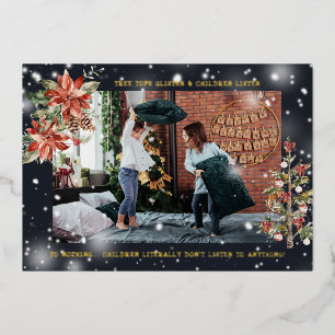 Und die Kinder hören zu   Funny Christmas Foto Car Folien Feiertagskarte